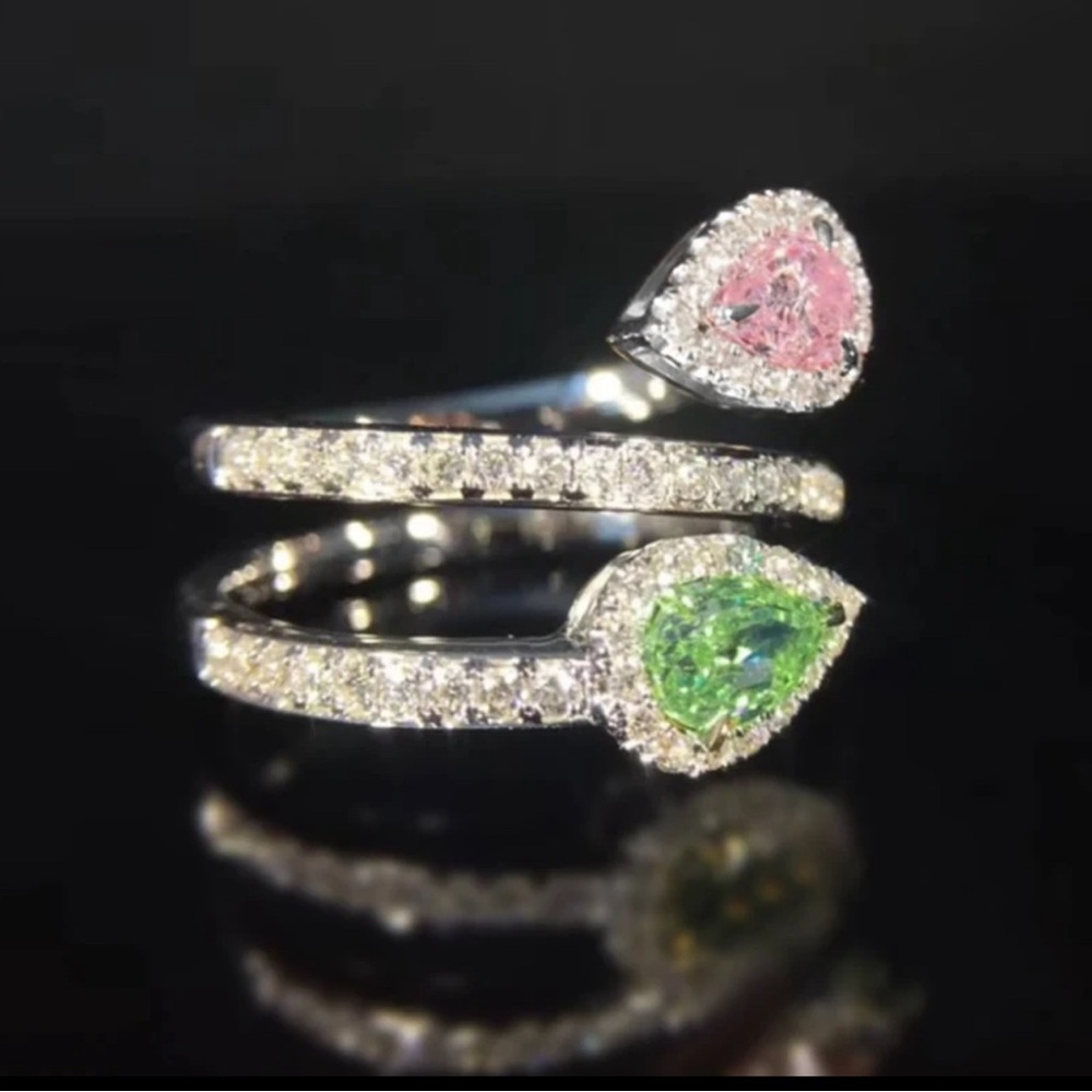 Pink and Green AKA Colors Ring - Picture 2 of 3